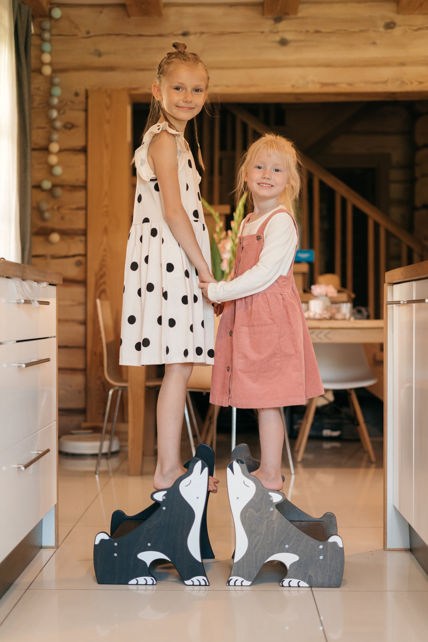 Tritthocker für Kinder - Husky Grau