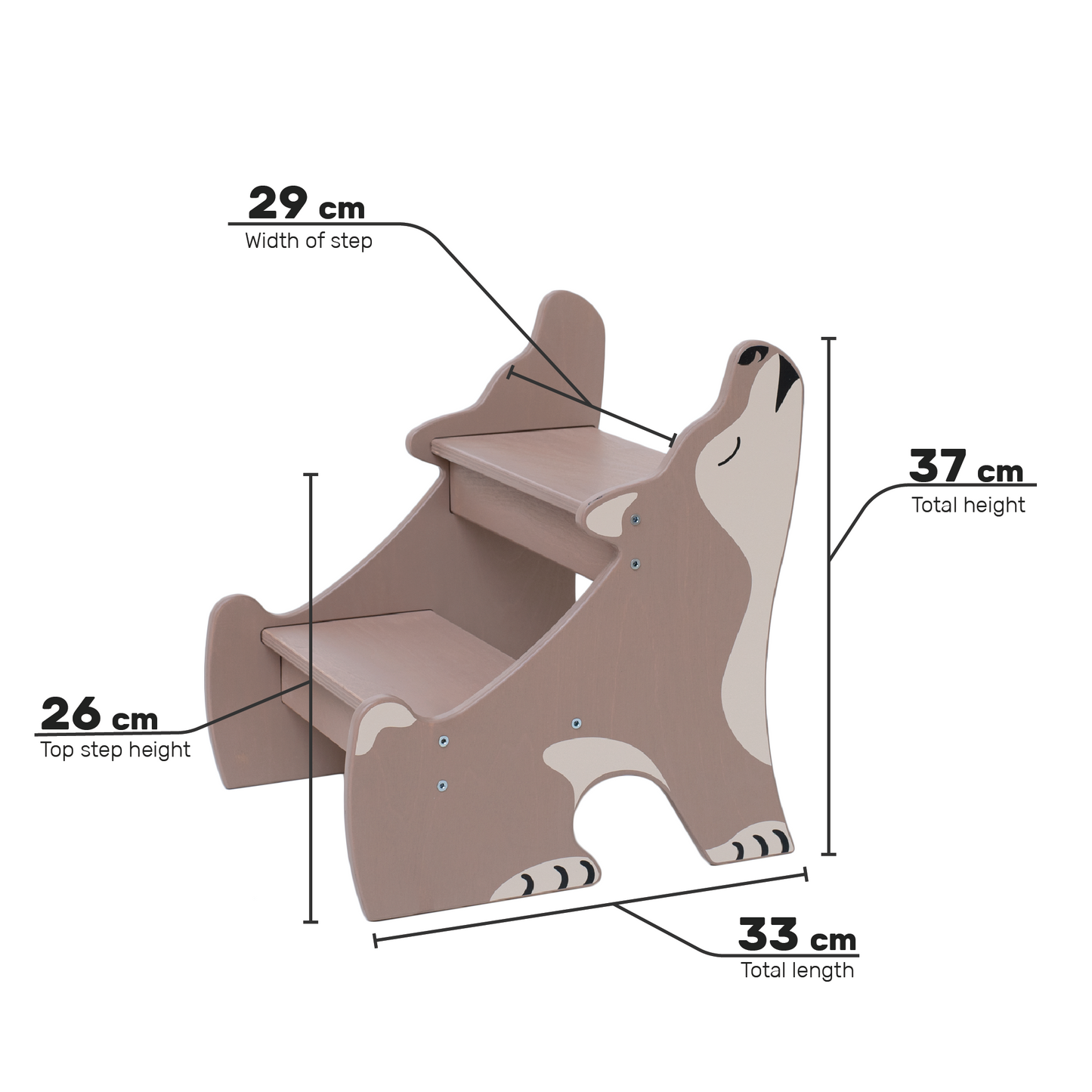 Tritthocker für Kinder - Husky Hellbraun